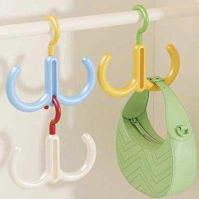 New Multifunctional Clothes Hanger Portable Dopamine Hook Scarf Tie Display Rack Rotatable Bedroom Scarf Racks
