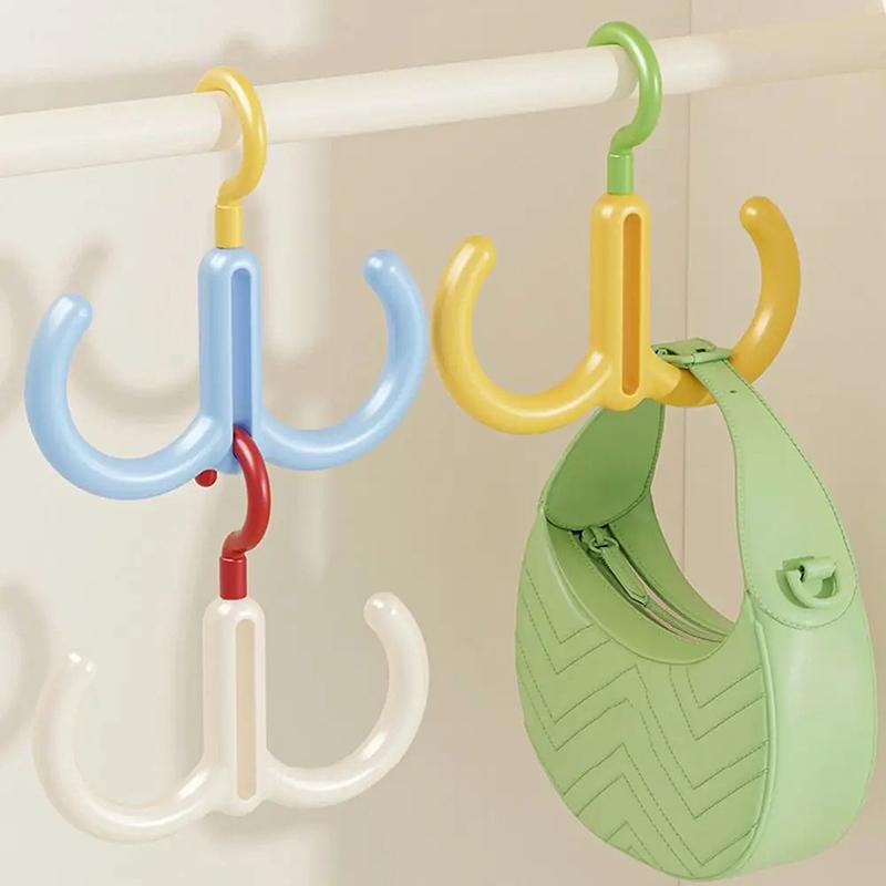 New Multifunctional Clothes Hanger Portable Dopamine Hook Scarf Tie Display Rack Rotatable Bedroom Scarf Racks