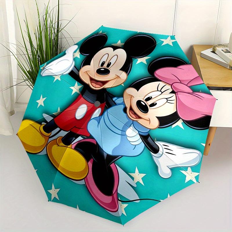 

1pc Mickey Mouse,Minnie Mouse Automatic Folding Umbrella: Compact 8 Bone Design Cartoon Outdoor Travel Companion, Business Umbrella, Christm