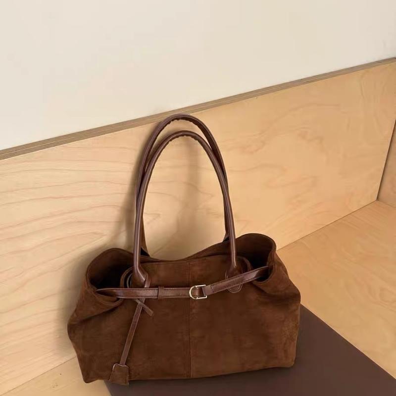 Korean Retro Velvet Underarm Bag, Tote Shoulder Bag, Large Capacity Commuter Bag for Women