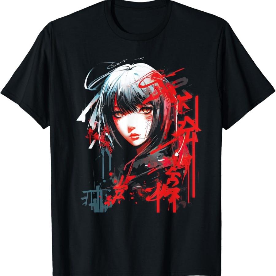 Anime Goth Girl Aesthetic Dark Pastel Edgy Manga T-Shirt