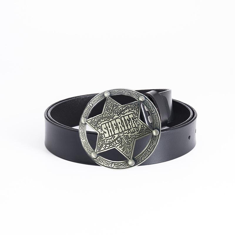 Herren Retro Leder Sheriff Gürtel - Europäisches & Amerikanisches Modeaccessoire