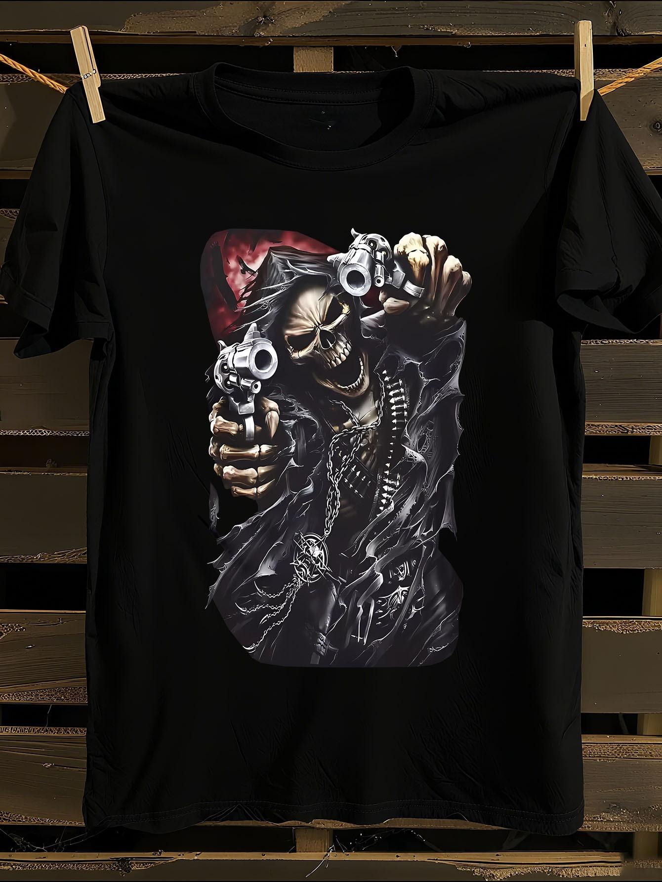 Grim Reaper Pistols Death Art T-Shirt XXXL
