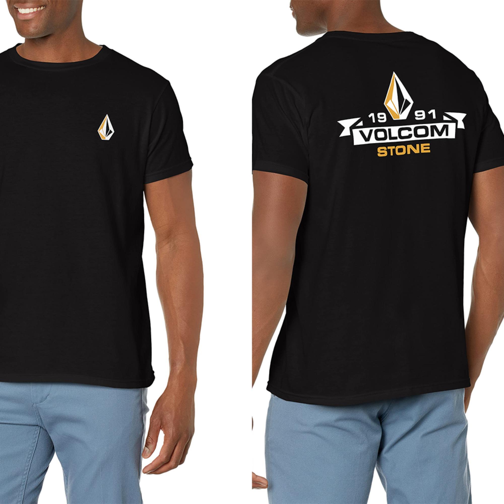 

ZX Футболка Тренд Volcom Графический Принт Футболки Мужские Женские Плюс Повседневная С коротким рукавом Круглый вырез Хлопковая Футболка Мода Улица Всесезонный Топ S