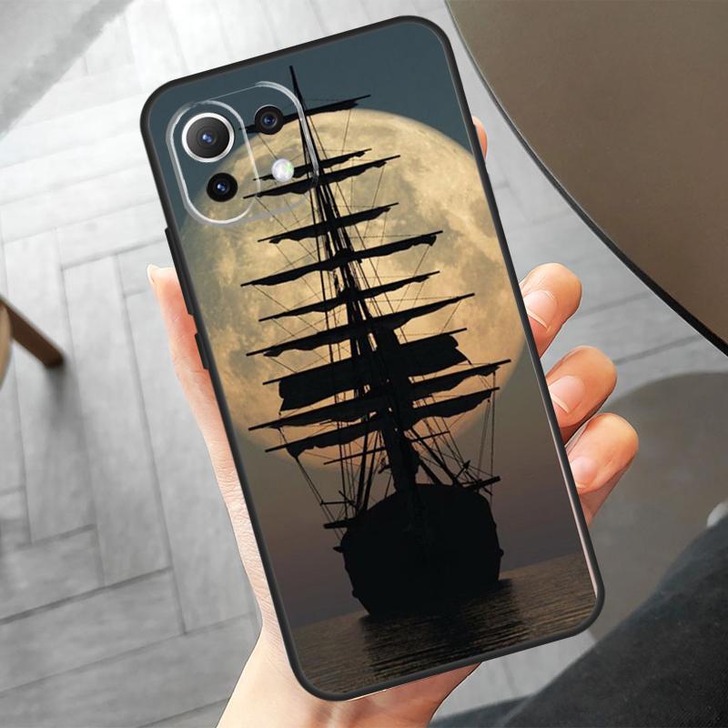 Sailing Pirate Ship Boat Case For Xiaomi 14 Ultra 11T 12T 13T Pro 12 13 Lite POCO F6 Pro M6 X3 X5 X6 M5s F3 F5 Cover