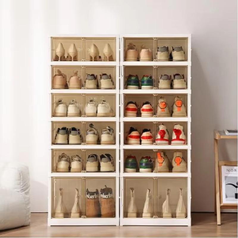 Dulap pliabil pentru pantofi Raft transparent pentru pantofi Dulap de depozitare rezistent la praf de capacitate mare Simplitate Cutie de pantofi cu mai multe straturi pentru dormitor