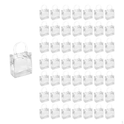 50 Pieces Clear Gift Bags Handbag Decor Handcraft DIY Accessories Mini Tote Treat for Shower