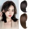 Clip In Half Headband Wig Hair Hoop Wig Replacement Block Twist Braided Fishbone Hairpiece  Party