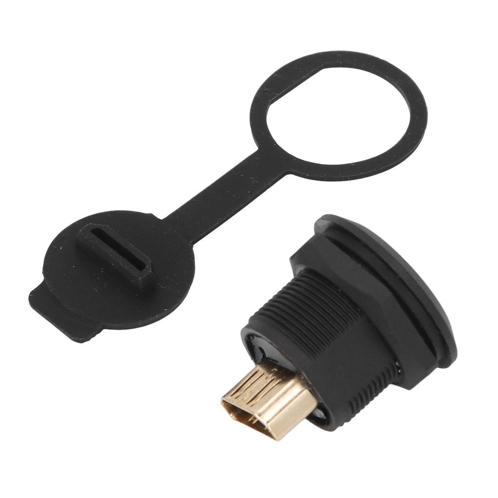 EP Panel Mount Coupler Water Proof Industrial EP HD Multimedia Interface Panel Mount Pass Through Connector with Dust Cover 1.5-30VAC 0.5-3A