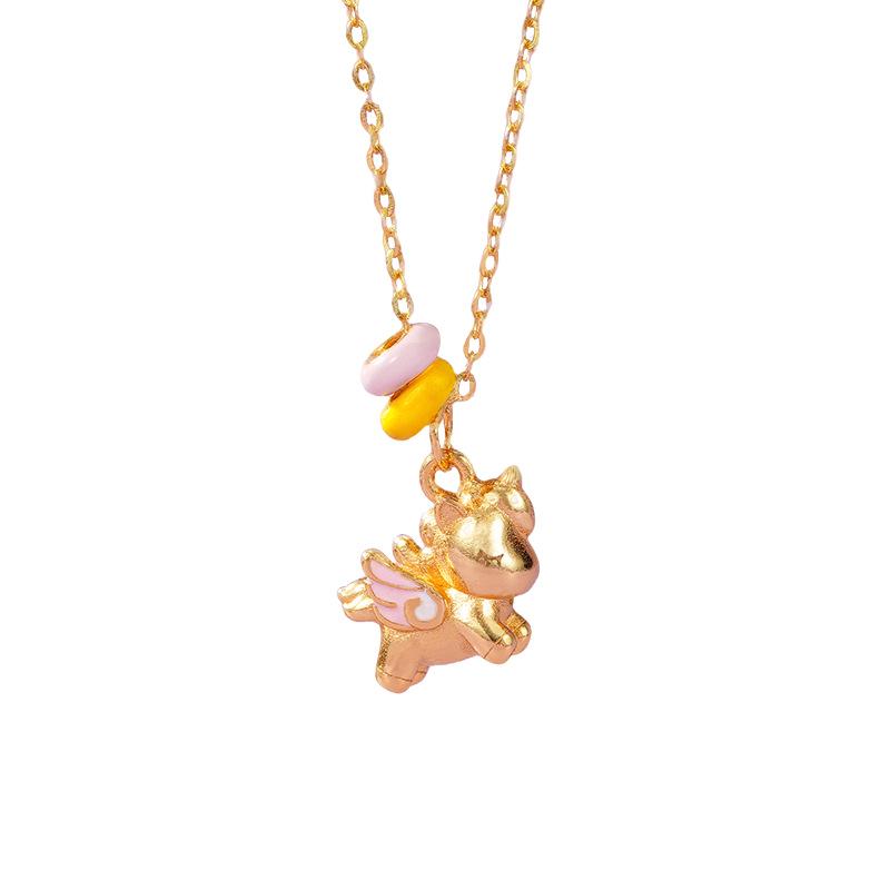 Tichya S925 Sterling Silver Unicorn Necklace for Women – Sweet, Light Luxury Little Pegasus Clavicle Chain