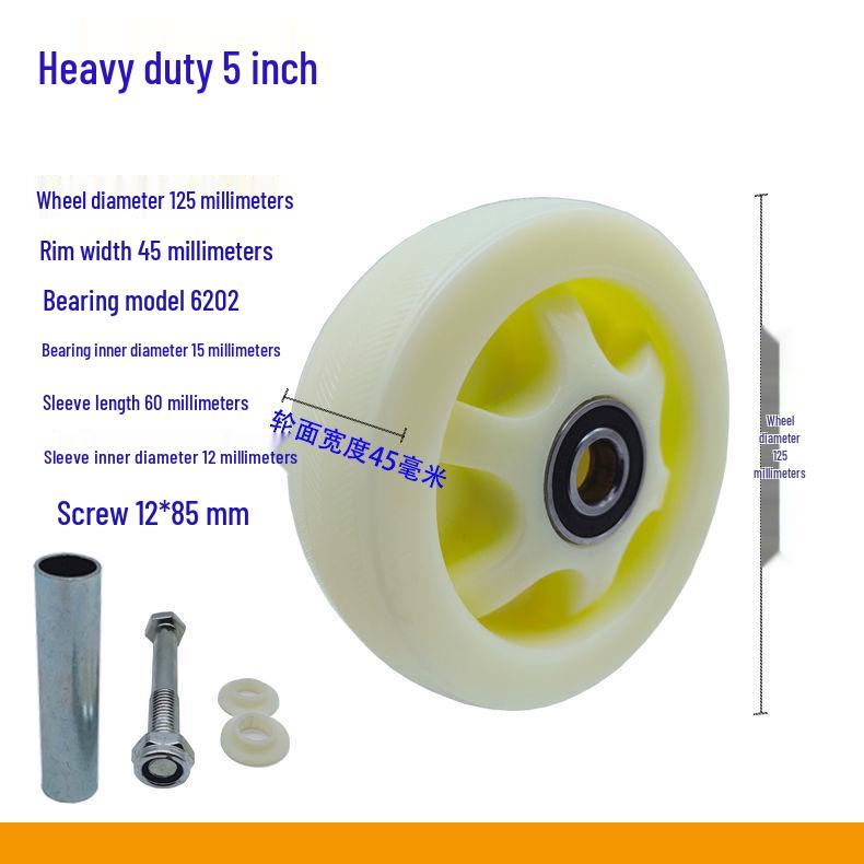 Durable Nylon Universal Casters for Trolleys - Sizes: 3", 4", 5", 6", 8"