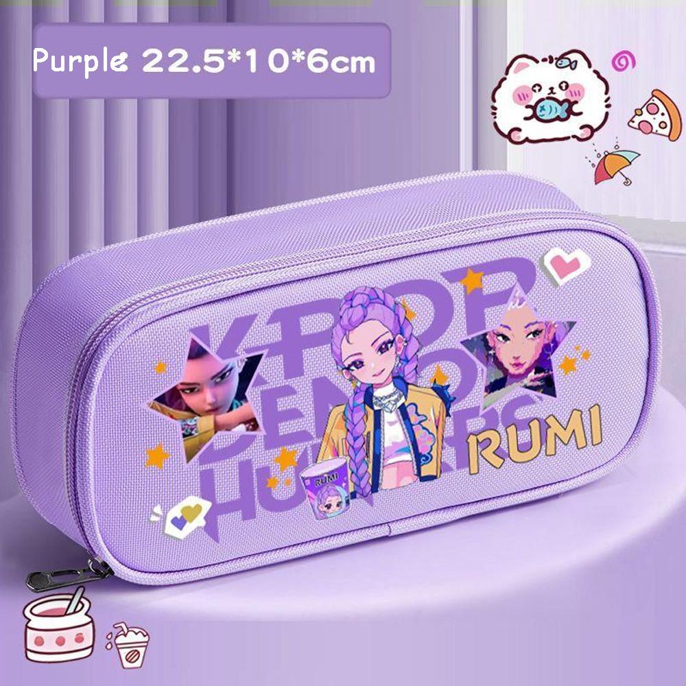 

Kpop Witch Hunt Group Пенал, Дитячий пенал, Тришаровий мультяшний пенал великої місткості з тканини Оксфорд фіолетовий