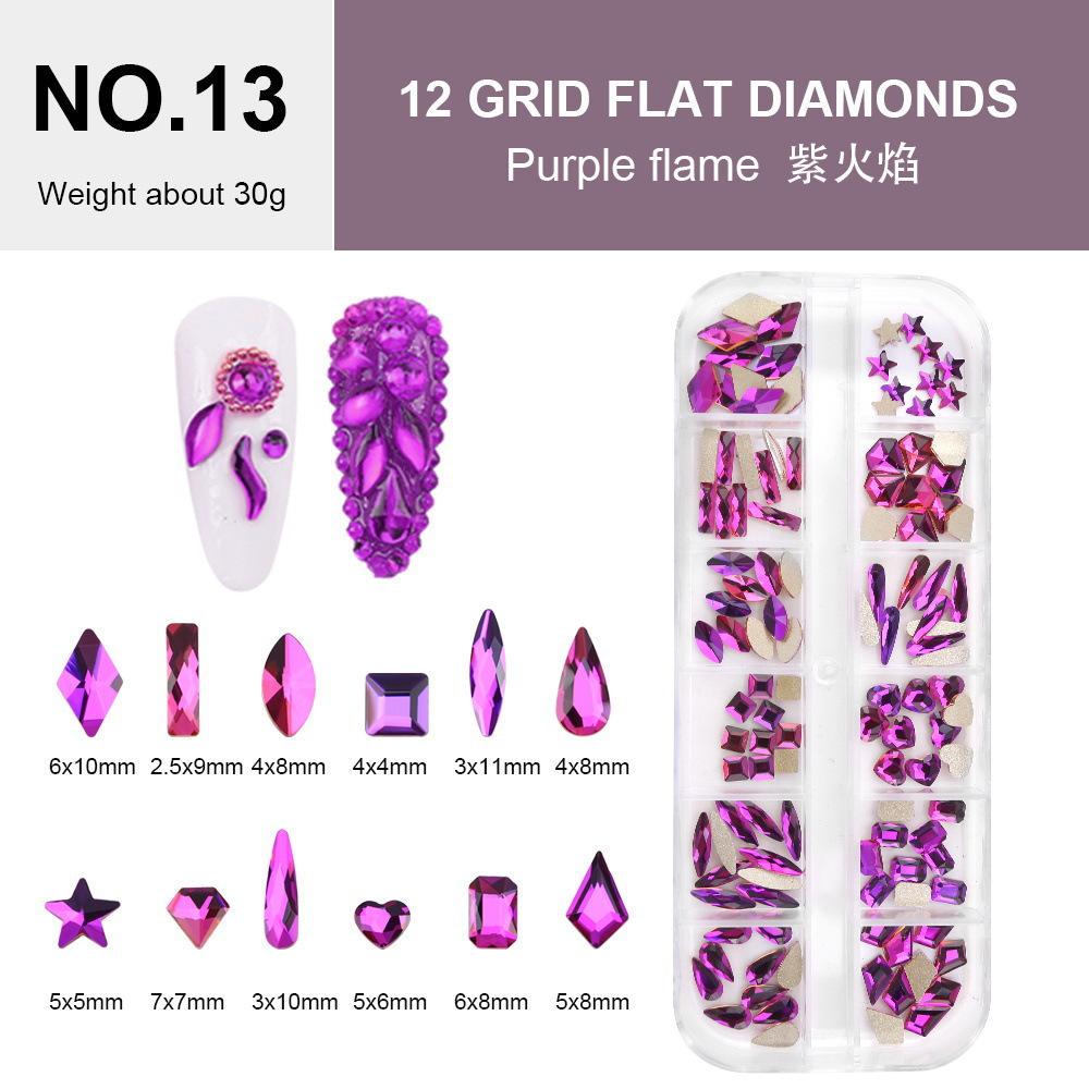Electroplated Flat-Bottomed Nail Art Jewelry Glass Special-Shaped Rhinestone Set Nail Decoration Diy Jewelry Accessories