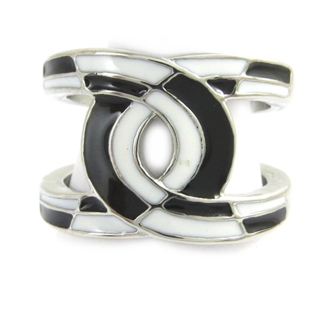 Ocelový prsten 'Calypso' černá bílá stříbrná