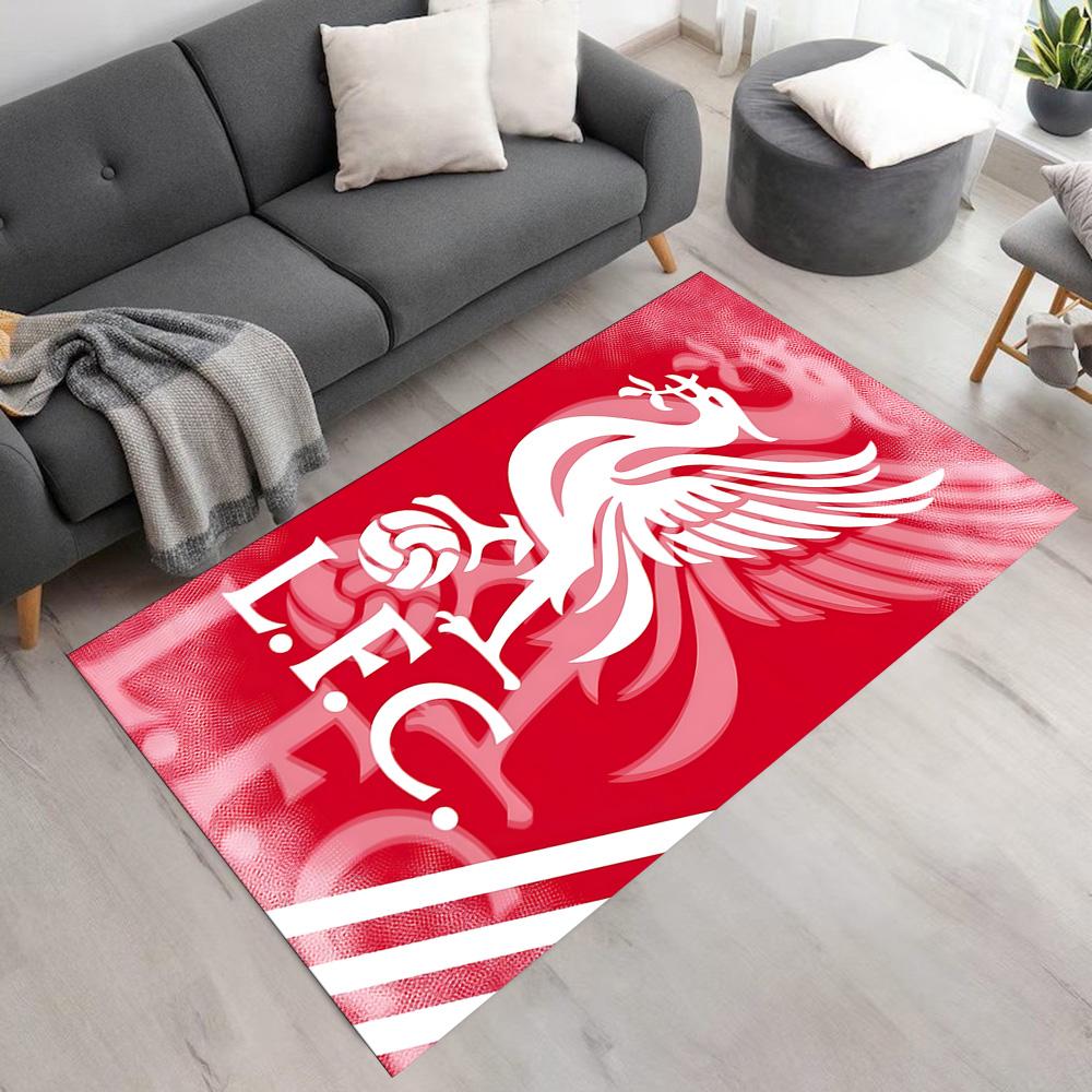 Liverpool FC Crest Floor Rug Office Rug Suitable for Decorate Room Outdoor Study Room Playrooms Antislip Carpet Anime Office Decor