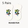 5 Pairs of Men's Summer Thin Cartoon Graffiti Trend Sports Boat Socks