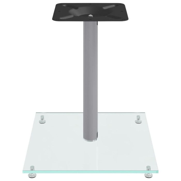 Supports pour haut-parleurs - vidaXL - Verre trempé - Aluminium - Argent - Design moderne (x2)