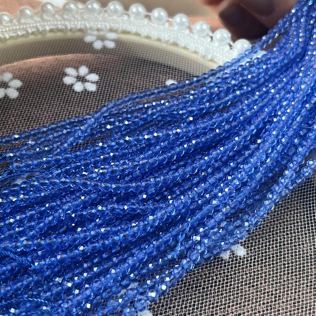 5String, Natural Stone Spinel Beads, Boho Vibrant Royal Blue Loose Spacer Beads, 2mm, 3mm for DIY Necklace, Bracelet, Anklet Accessories Crafts, 38cm