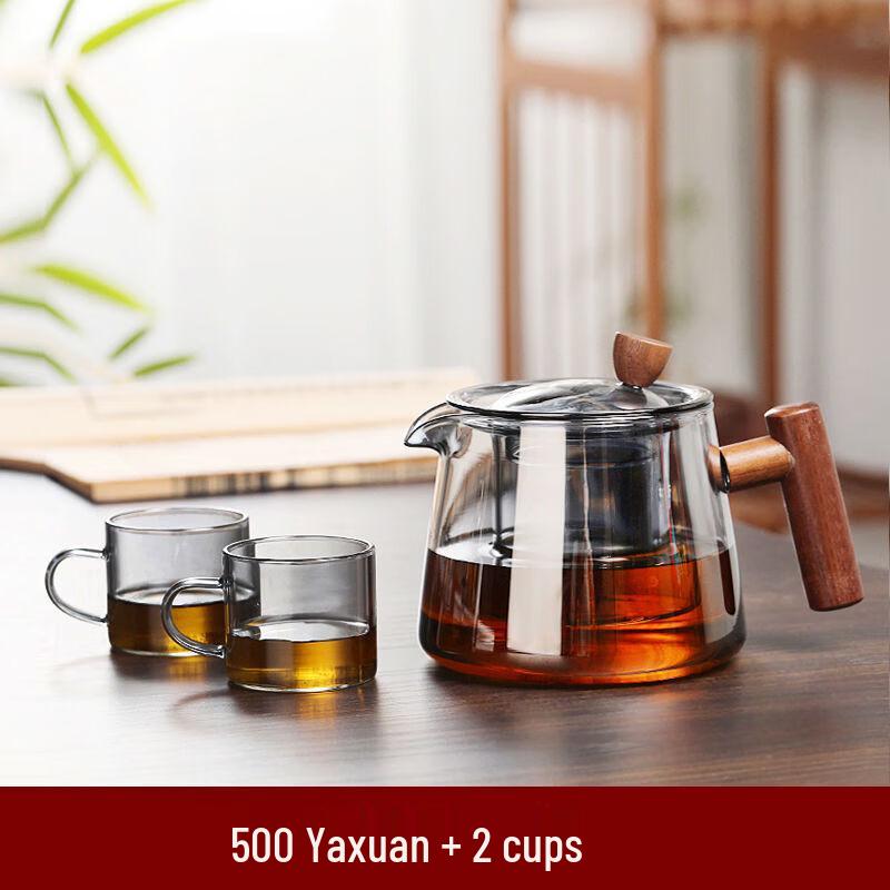 Yuzhuxun 500ml Glass Tea Kettle Set with 2 Cups