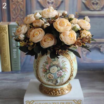 Dubonnet 1 Bouquet thé artificiel Rose fausse soie tissu fleurs hôtel chambre mariage décor