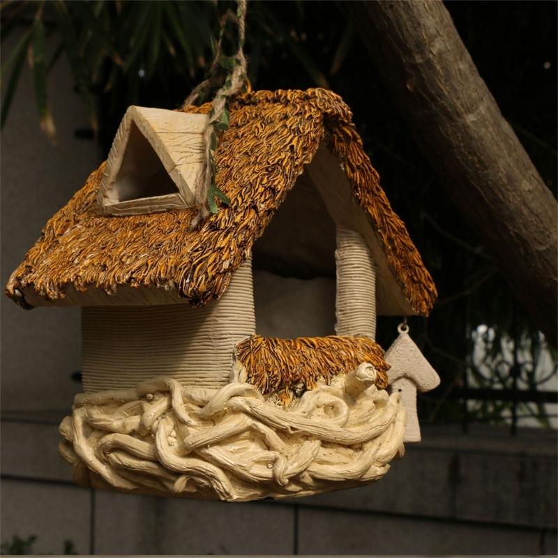 Bird Hut Nest Hanging House for Small Medium Bird Wild BirdhouseS Toy Nest Perches for Courtyards