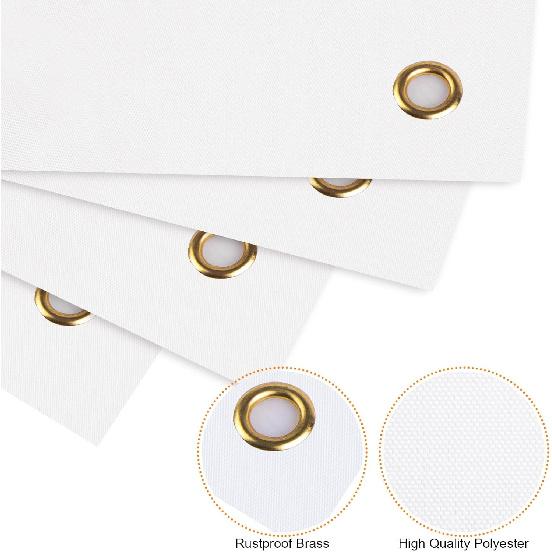 4 Pcs Sublimation Banners Blank, 2x6 Feet Large White Polyester Oxford Cloth Banner with Hanging Ropes, DIY Sign Banners for Painting, Writing,