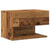 VidaXL Wall-mounted Bedside Table Old Wood, Floating Bedside Cabinet, Hanging Bedside Cabinet, Wall-mounted Bedside Unit, 856820