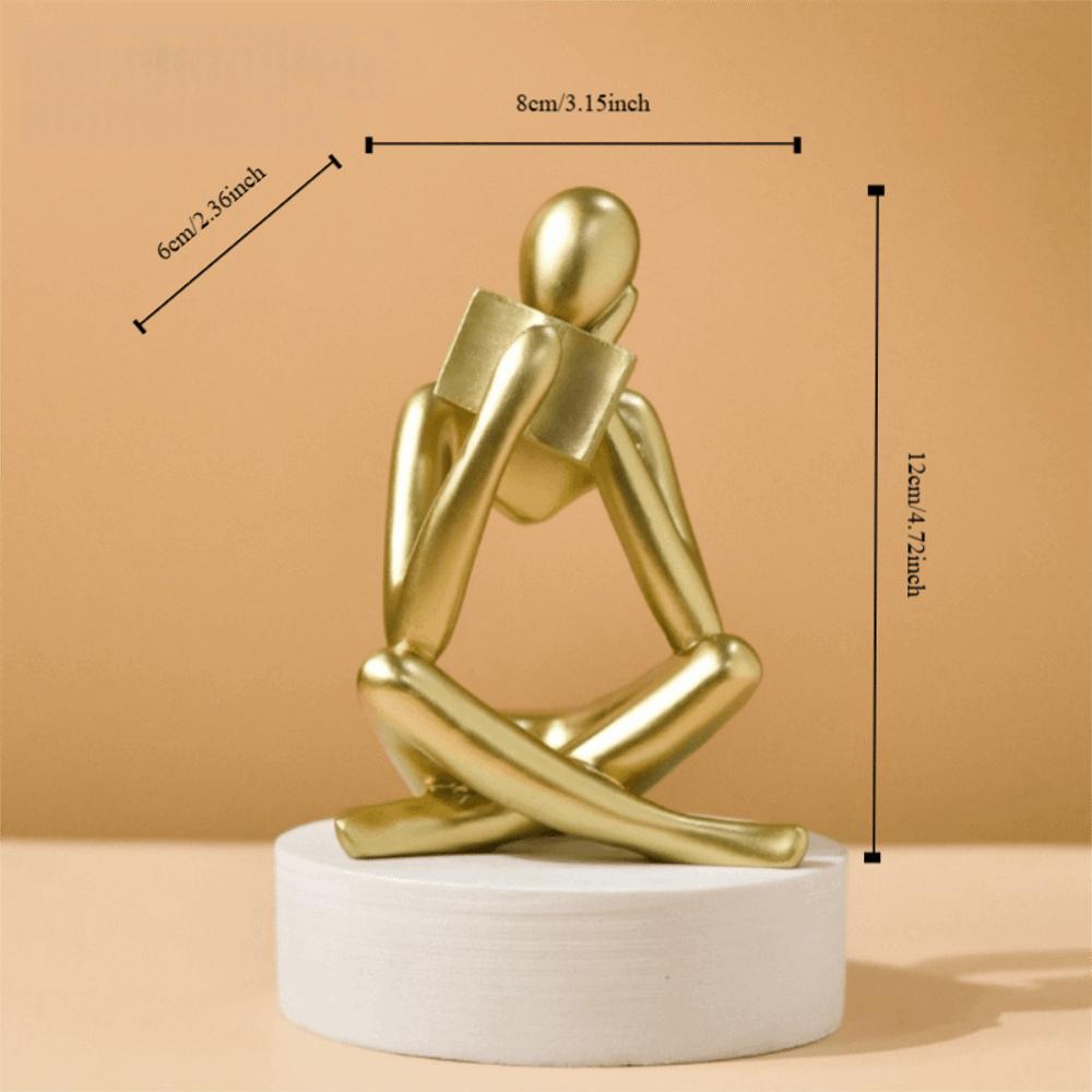 Nordic Style Reading Sculpture Modern Resin Figurine Ornaments The Thinker Statue  Living Room