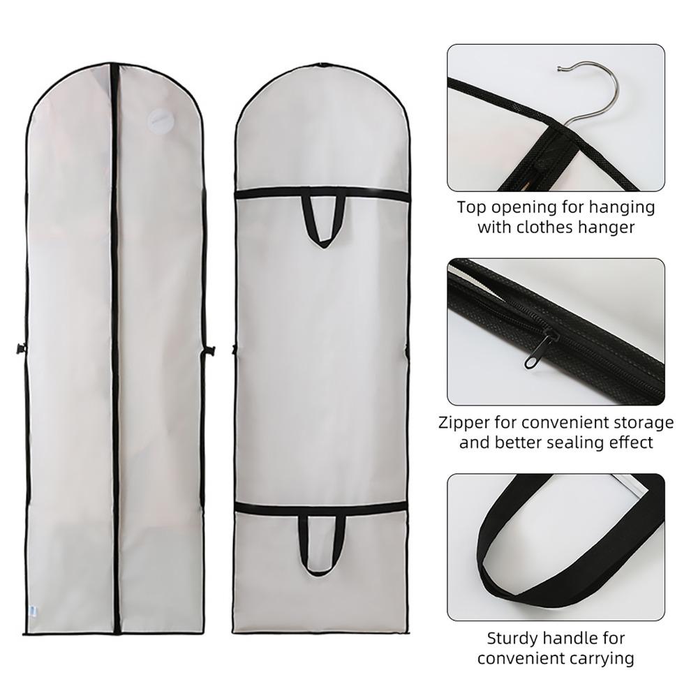 60*180cm Garment Bag Large Hanging Garment Cover Washable Wedding Dress Bag Travel Use