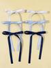 6 pieces music festival solid-colored bow hair clips for women's wedding jewelry, simple and sweet hair accessories