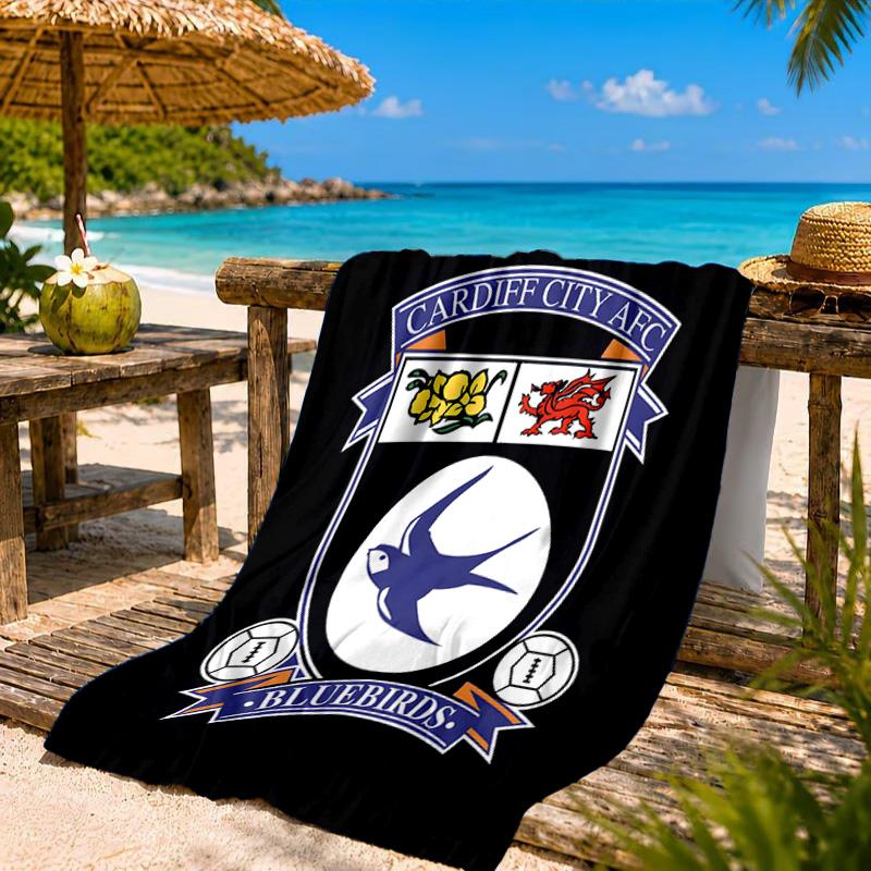 Card-iff Fc Crest Printed Microfiber Beach Towel, Soft And Absorbent, Quick-Dry, Ideal for Summer Travel, Beach Essential, Swimming Pool