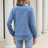 Women's Color Round Neck Loose Fit Long Sleeve Pullover Top for Casual Daily Wear