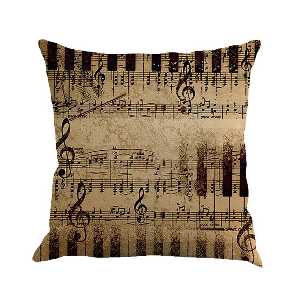 Square Musical Note Printed Cushion Pillow Covers Home Decor Outdoor Pillowcase Decorative Pillow Sofa Cushion Cover