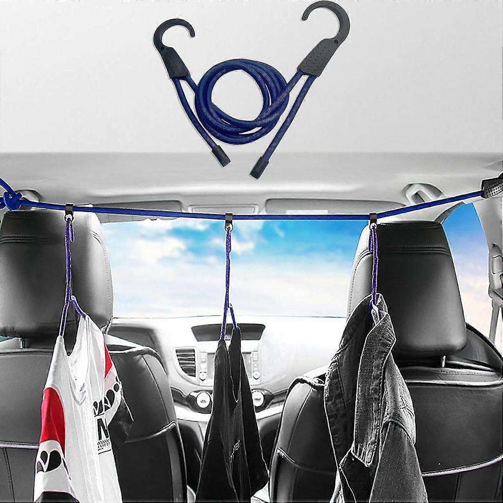 Washing Lines Travel, 1.5m Elastic Retractable Travel Clothes Washing Line, 4X Adjustable Extendable Clothes Line, Outdoor Clothes Airer for Bathroom