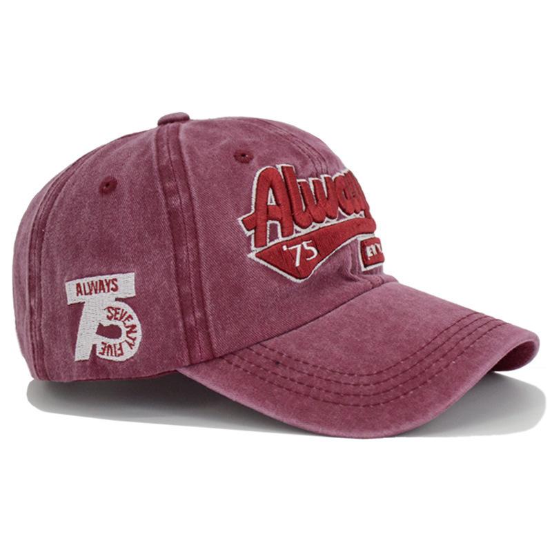 Washed Old Letter Embroidered Baseball Cap Trendy Brand Men Outdoor Sun Protection Baseball Hat Women Cotton