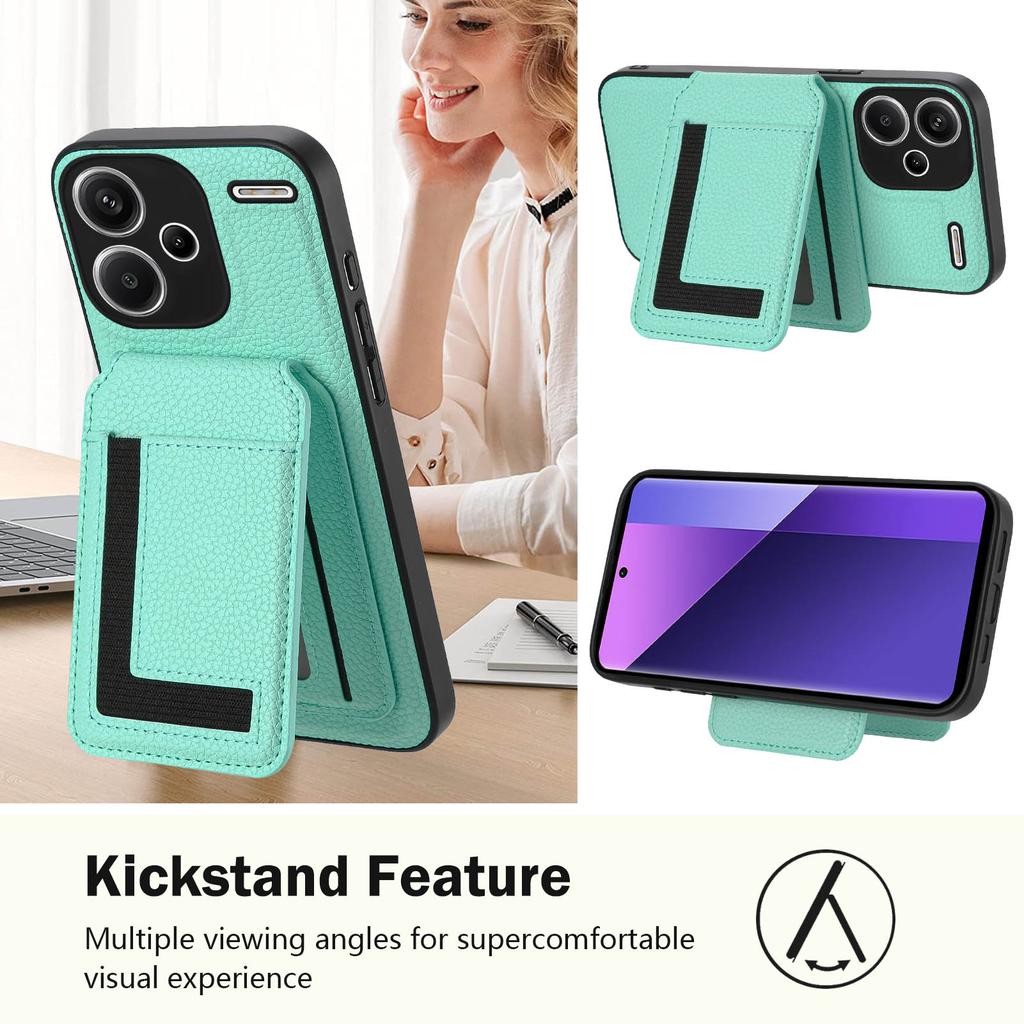 For Xiaomi Redmi Note 13 Pro+ 5G Magnetic Case TPU+PU Leather Phone Back Cover with Detachable Card Holder