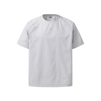 Amphi Woven Urban Outdoor Series Casual Crew Neck Breathable Short Sleeve T-Shirt Men Tops Light-Gray C24078