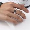 Yousheng Couple Ring Punk Style Decorative Open Design Adjustable All-match Jewelry Gifts Geometric Men Women Faux Gem Decoration Finger Ring for