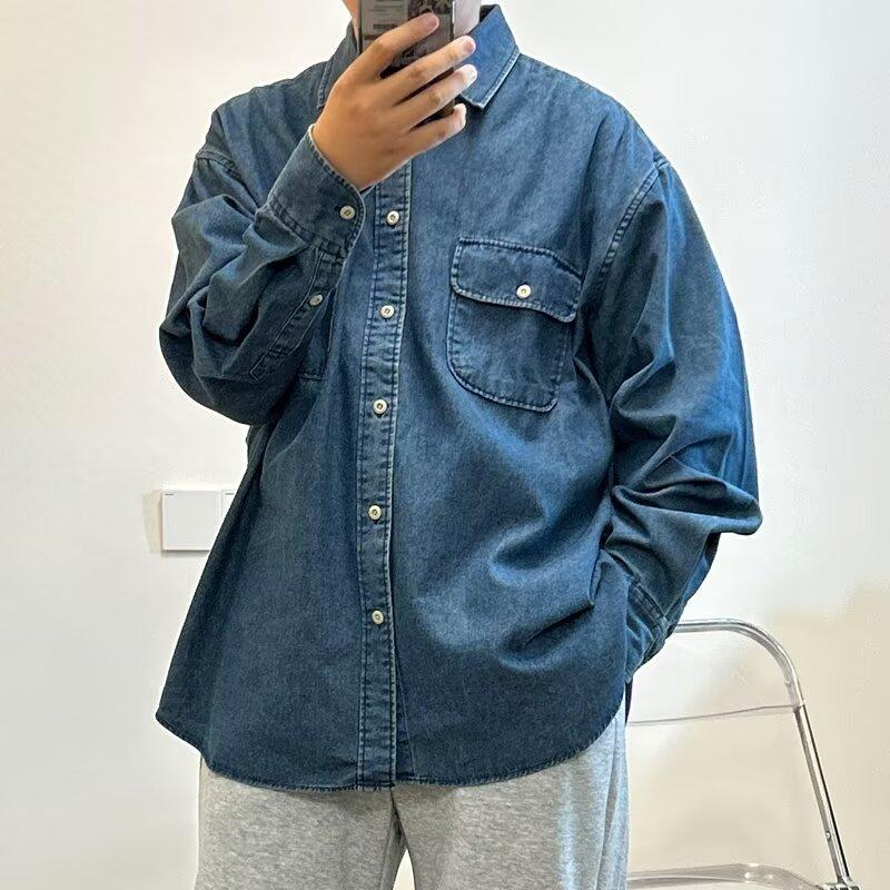 Wiosna i Jesień 2024 Przystojny Płaszcz PU Męski Ins Marka High Street Fashion Styl Hongkoński Japoński Styl Harajuku Styl Koreański Modna Luźna Kurtka