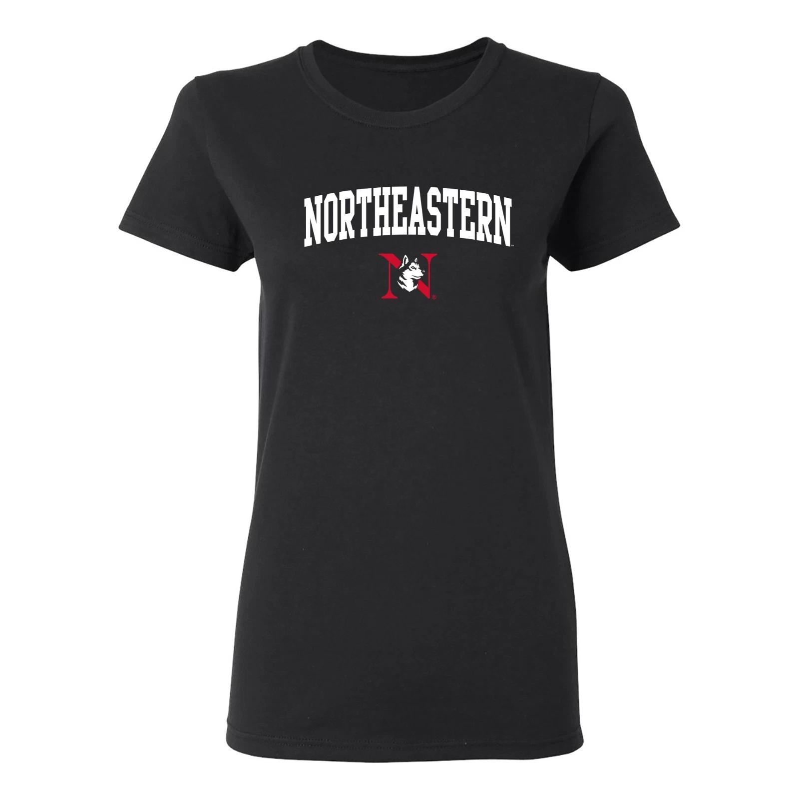 Northeastern University Arch Logo Women s T-Shirt - Black 3XL