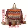 Schicker leichter Canvas-Rucksack mit Quasten-Detail Modischer Kordelzugverschluss Polyestergefüttert Damen Reise-Tagesrucksack