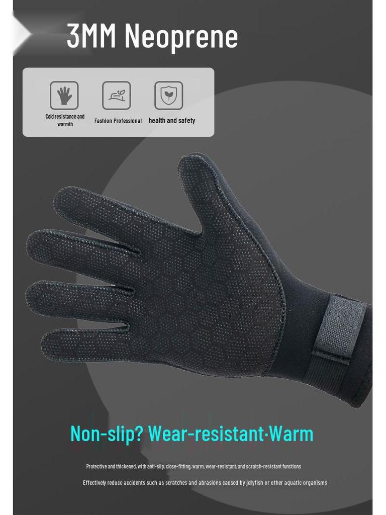 Unisex Anti-Slip Snorkeling and Diving Gloves - Wear-Resistant, Anti-Sting, Cold Protection, Warmth, Ideal for Swimming, Fishing, and Jellyfish Safety