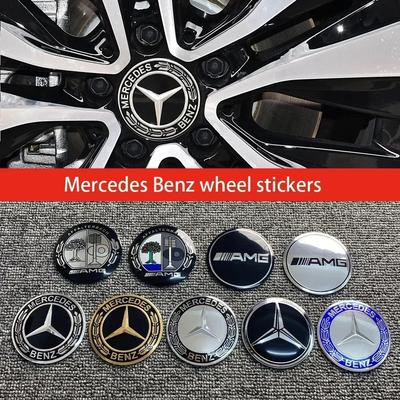 C200 E200 Für Mercedes Benz 4 Stück 3D 56mm 65mm 75mm Für Mercedes Benz Autoemblem Radnaben Mittelkappe Abzeichen Abdeckungen Aufkleber Decals
