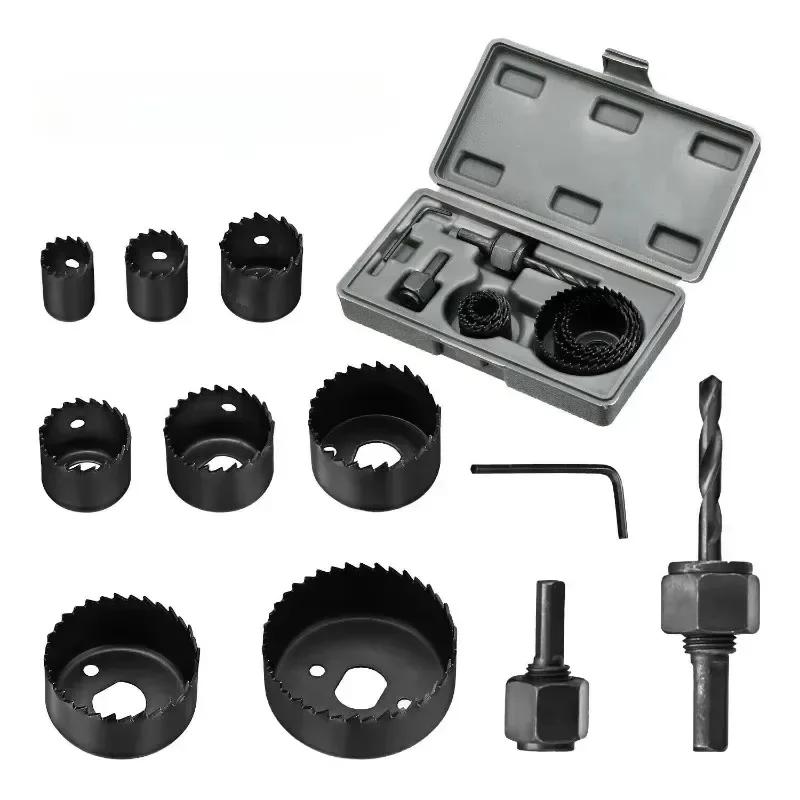 11Pcs Hole Saw Kit Durable Carbon Steel Metal Circle Power Drill Hole Cutter for Wood PVC and Plastic