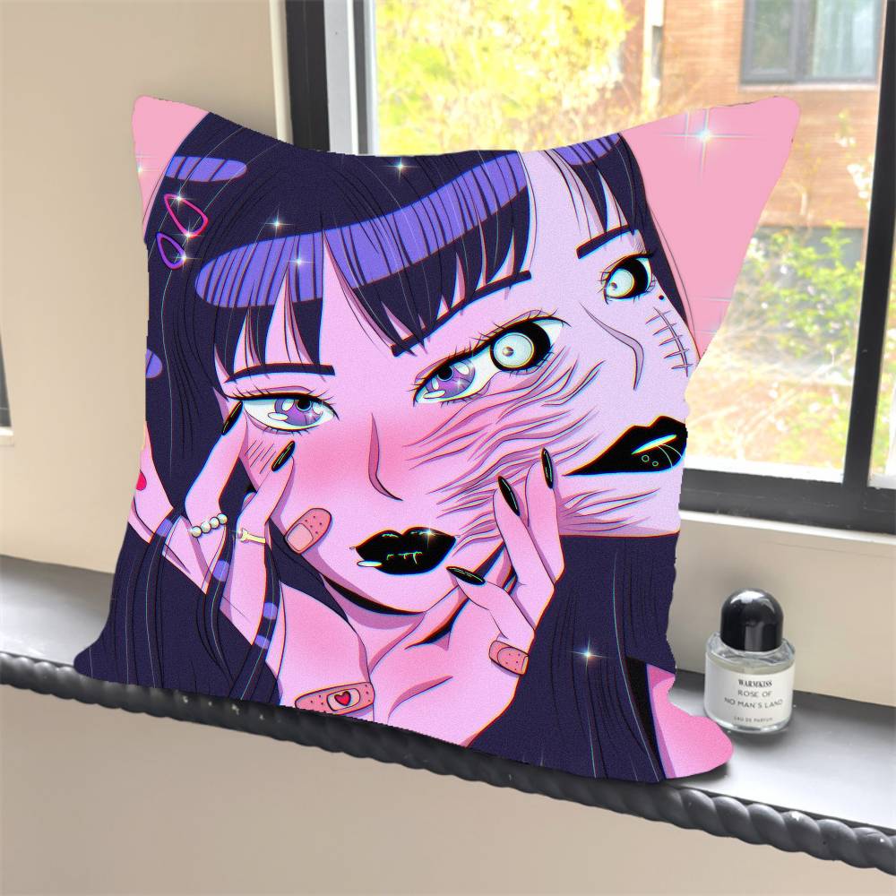 Japan Anime Junji Ito Pillow Case Square Pillow Bedroom Sofa Leisure Comfort Cushion Car Home Decoration