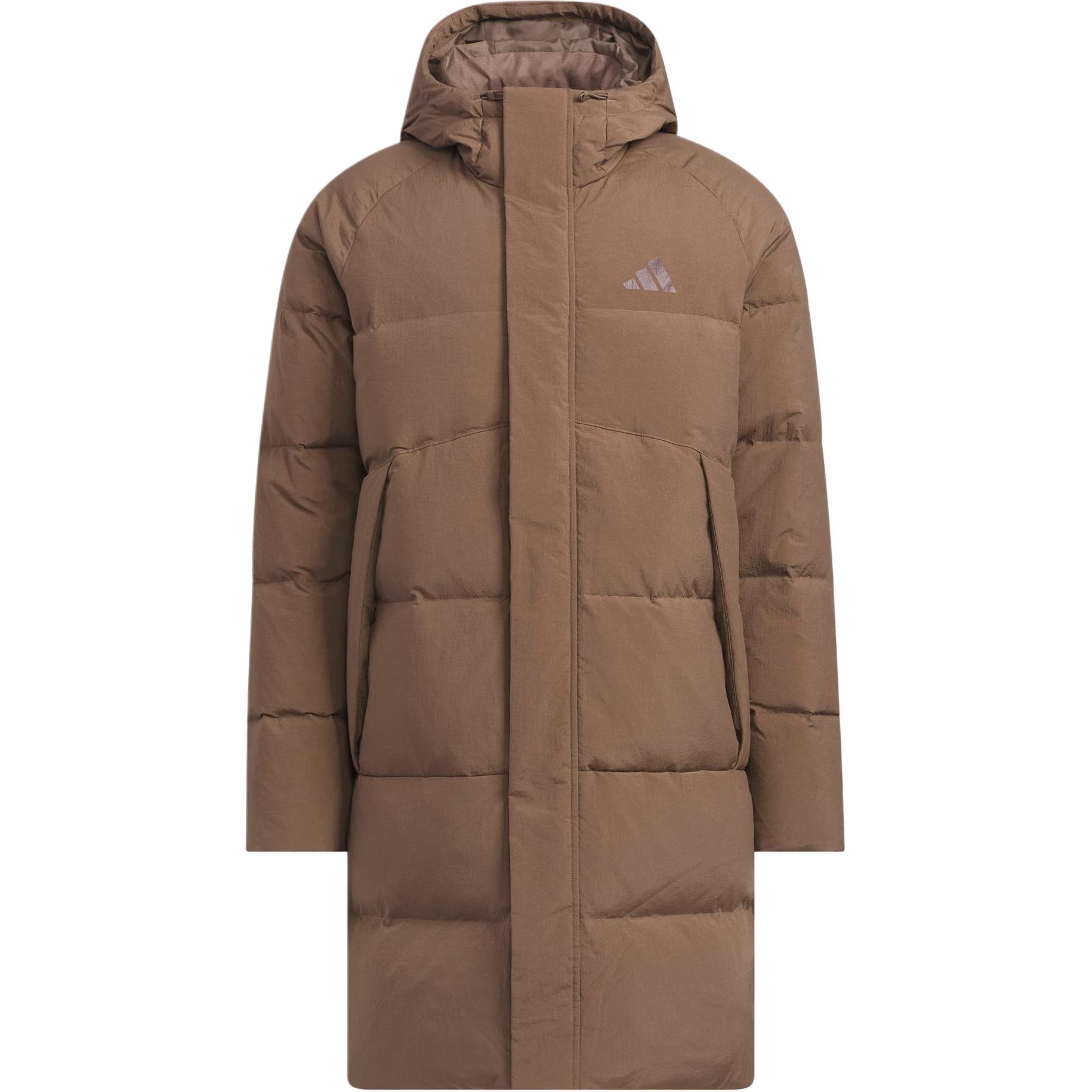 Adidas Down Jackets Men s Brown Hooded Moderate Down Jacket KQ5517 L