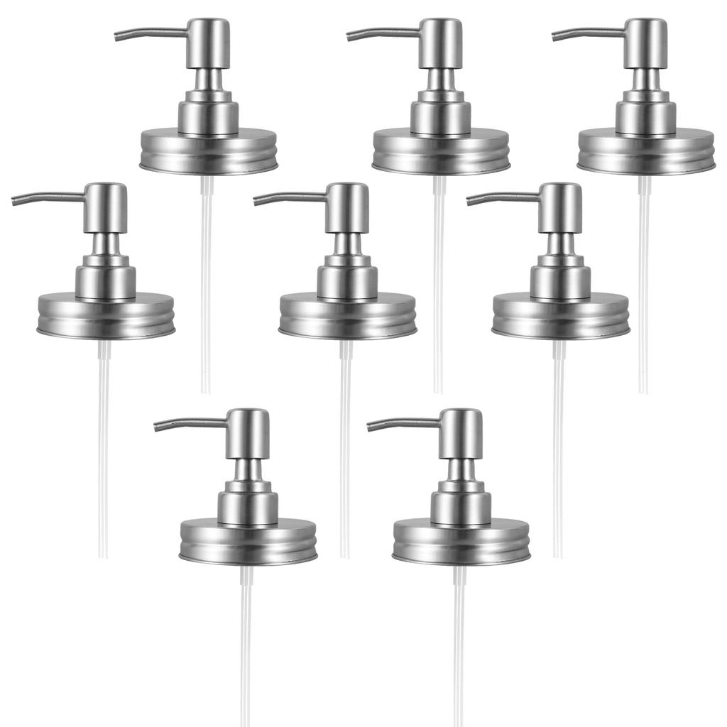4/8 Stück Einmachglas Seifenspender Pumpe Deckel Handflüssigseife Spender Edelstahl Lotion Seifenspender Deckel für Küche