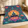 Chakra Lotus Mandala Coral Fleece Blanket Meditation Decor