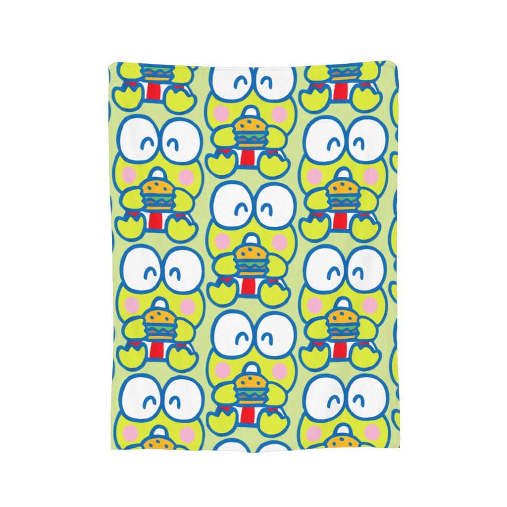 Keroppi Flannel Blankets Anime  Fashion Throw Blankets for Home 125*100cm Bedspread,