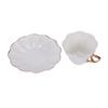 M-Modern-Elegant Flower Bone China Tea Cup Saucer Set Tea Cup White Porcelain Coffee Cup Tea Set Coffee Cup Espresso Cup